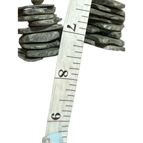 Chunky Y2K beaded stone color chips necklace grey and clear Flintstones exotic w - Picture 4 of 4